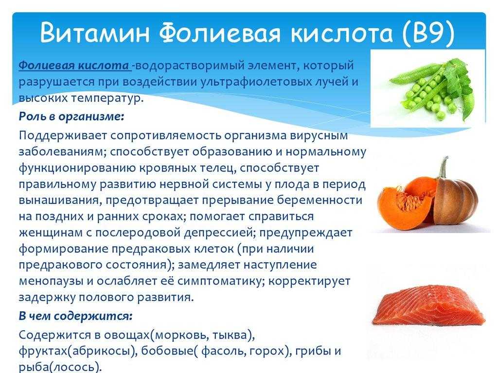 Роль, польза и содержание витамина B9 в продуктах питания Признаки дефицита фолатов в организме Применение фолиевой кислоты при онкологических заболеваниях